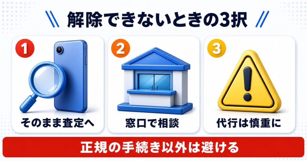 SIMロックが解除できないときの3つの選択肢