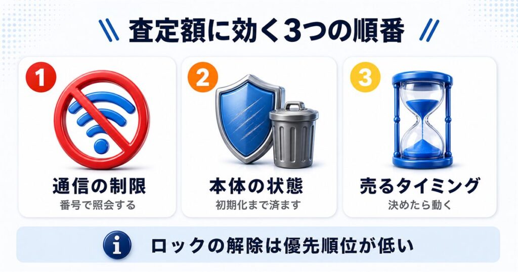 SIMロックより査定額に効く3つのこと