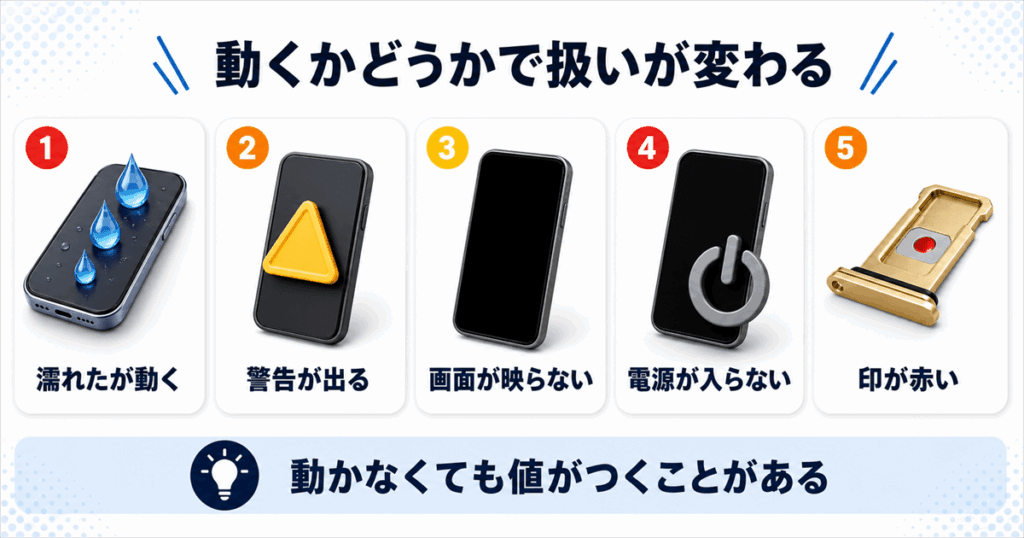 水没iPhoneの扱い早見表