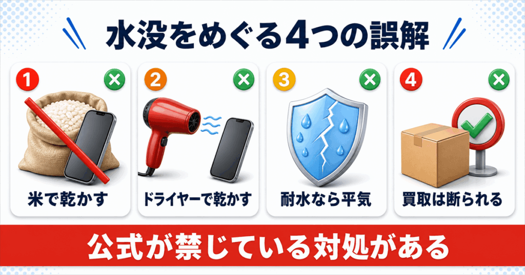 iPhoneの水没をめぐる4つの誤解