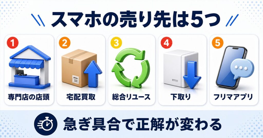スマホの売り先5タイプの早見表