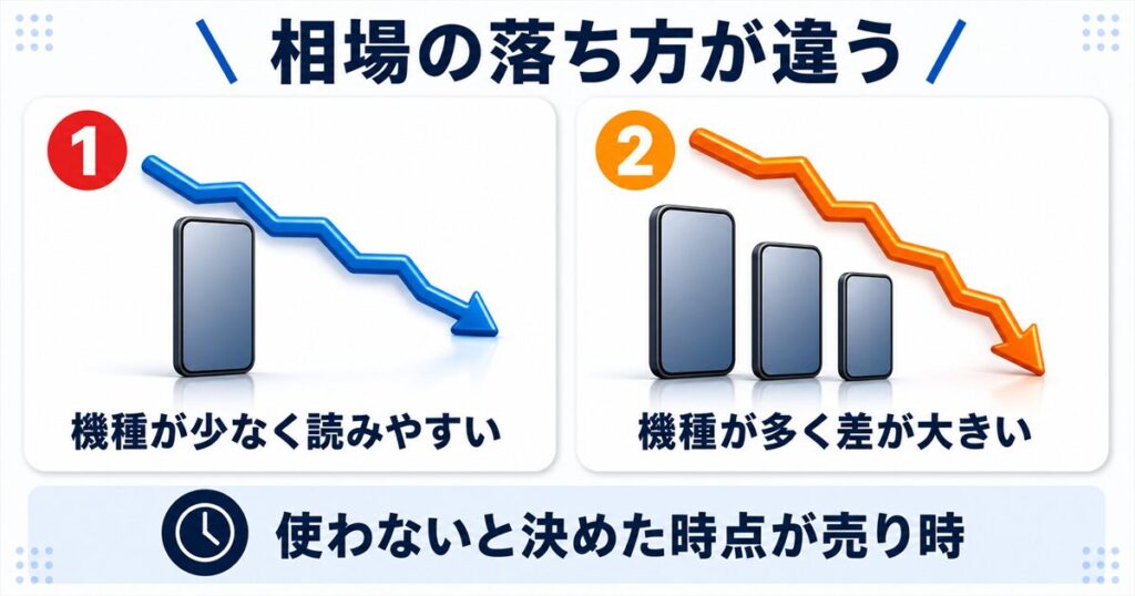 iPhoneとAndroidで違う値崩れの仕方