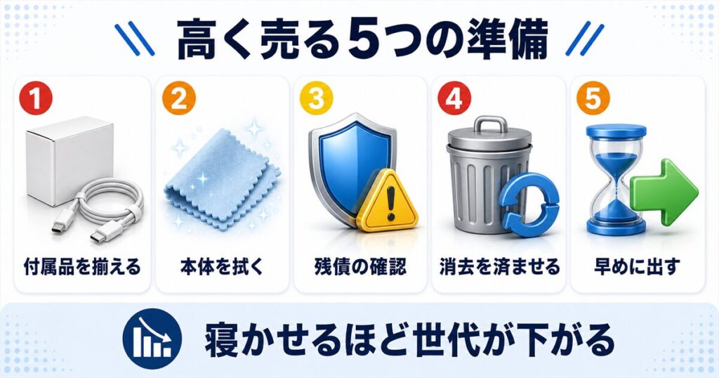 スマホを高く売るためにやる5つのこと