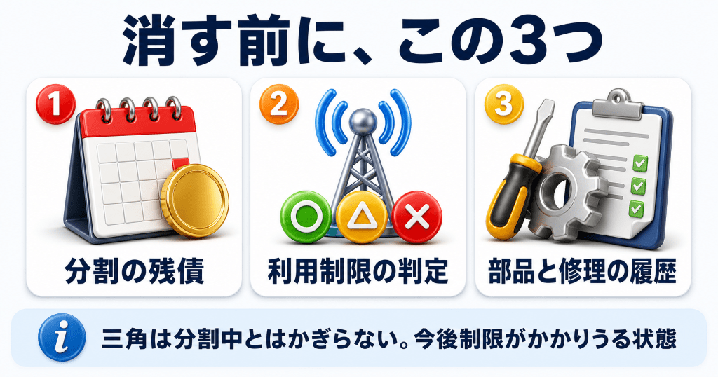 iPhoneを消す前に確かめておく残債・利用制限・修理履歴の3つ