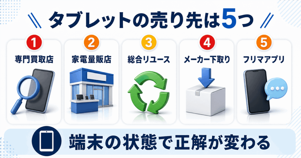 iPadを売る5つの売り先の早見表