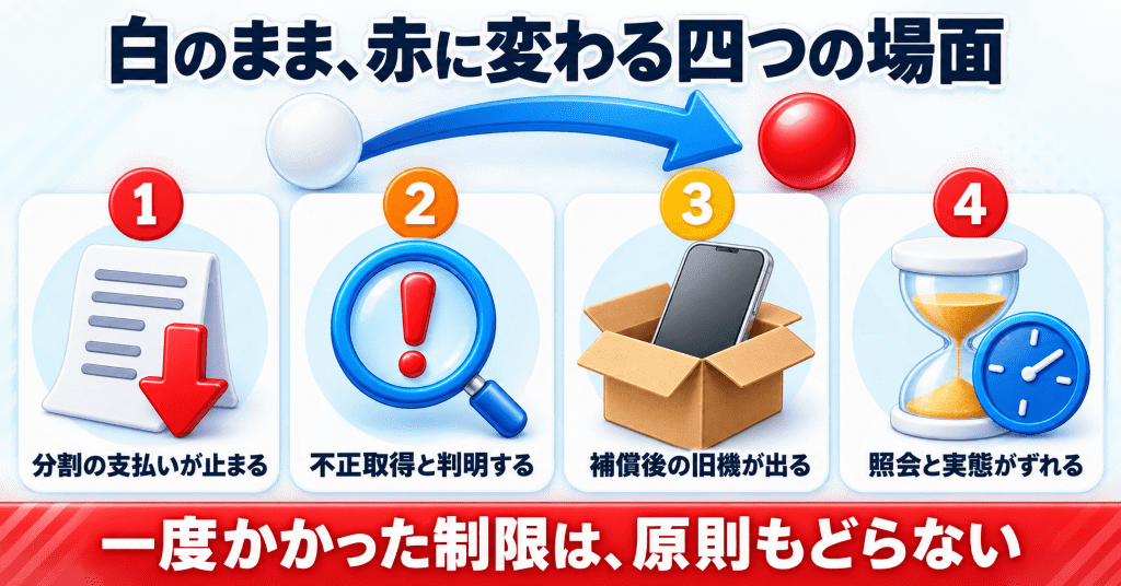 白ロムが赤ロムに変わる場面と原因