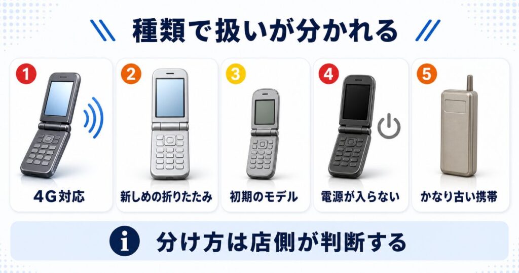 ガラケー買取の早見表