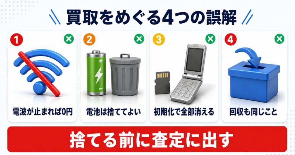 ガラケー買取をめぐる4つの誤解