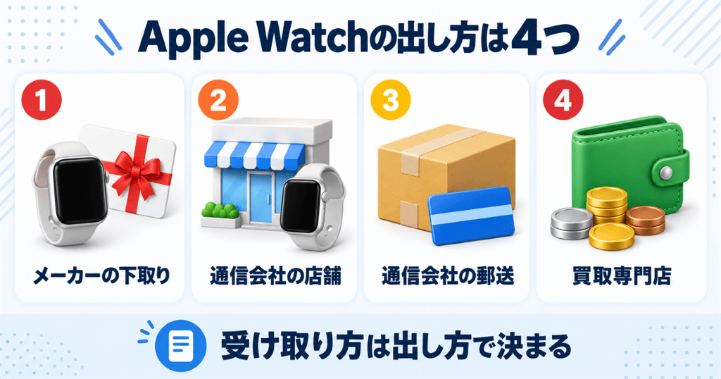 アップルウォッチの下取り先と受け取り方の早見表