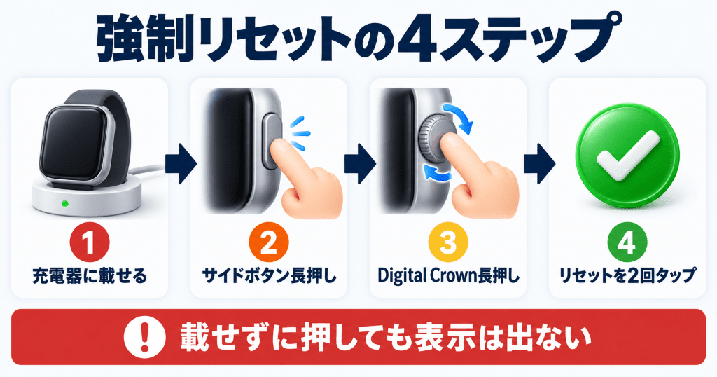 Apple Watchのパスコードを忘れたときの強制リセット手順