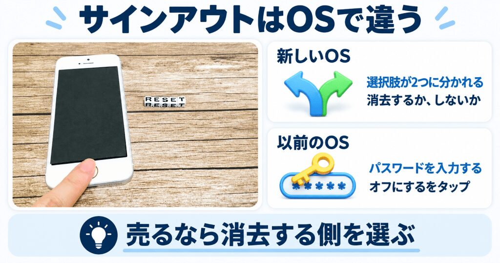 iPhoneを売る前の初期化7手順とサインアウトの操作