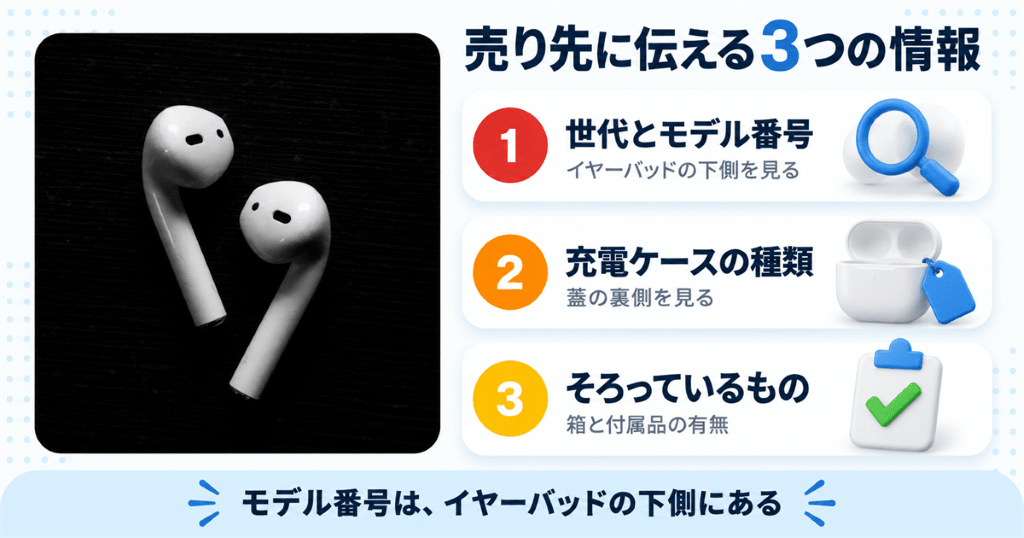 売り先に伝える3つの情報を整理した図