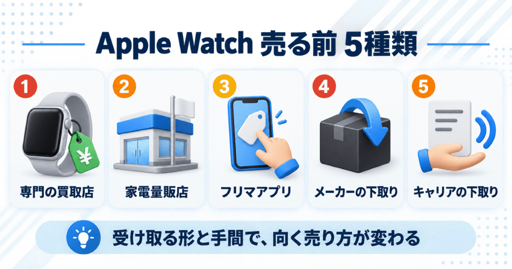 アップルウォッチの売り先5種類を比較した早見表