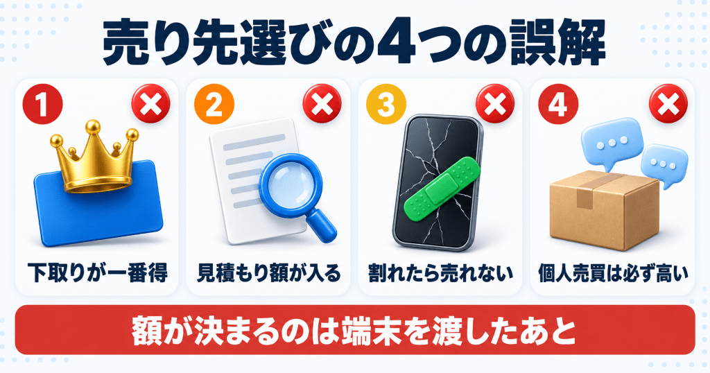 iPhoneの売り先を選ぶときによくある4つの誤解