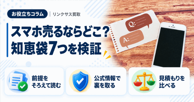 スマホ売るならどこがいい？知恵袋の定番回答7つを公式情報で検証
