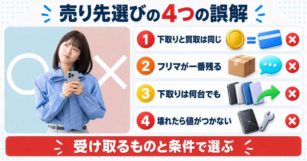 スマホをどこで売るか迷ったときに外したい4つの誤解