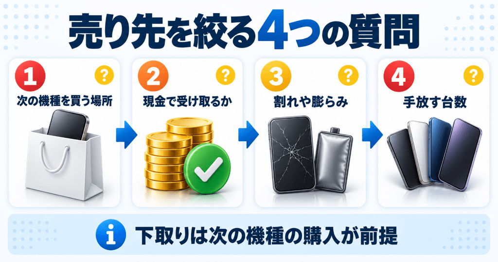 スマホの売り先を自分の状況から絞り込む4つの質問
