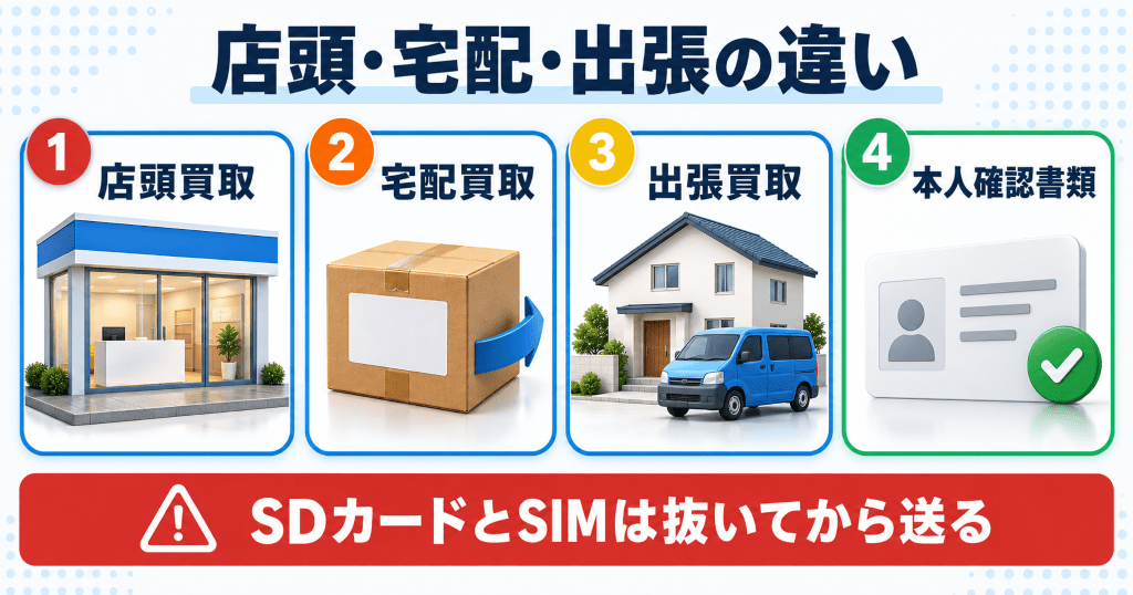 店頭買取・宅配買取・出張買取の違いと本人確認書類
