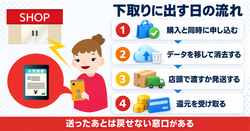 iPhoneを下取りに出す日の流れと必要なもの