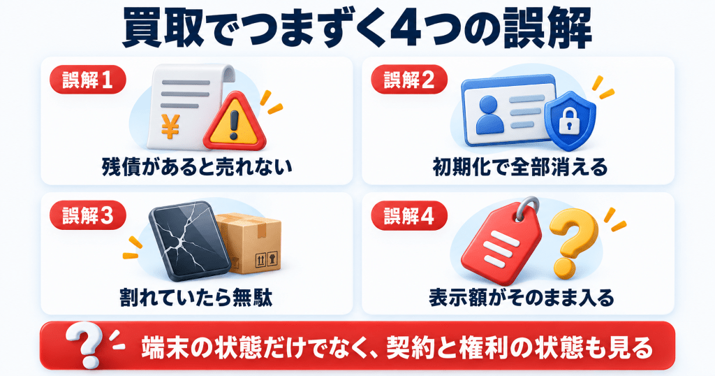ブックオフのiPhone買取でよくある4つの誤解と実際の扱い