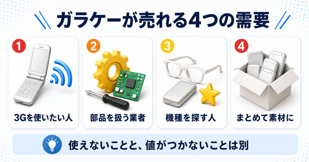 ガラケーが売れる4つの需要と値のつきやすさ