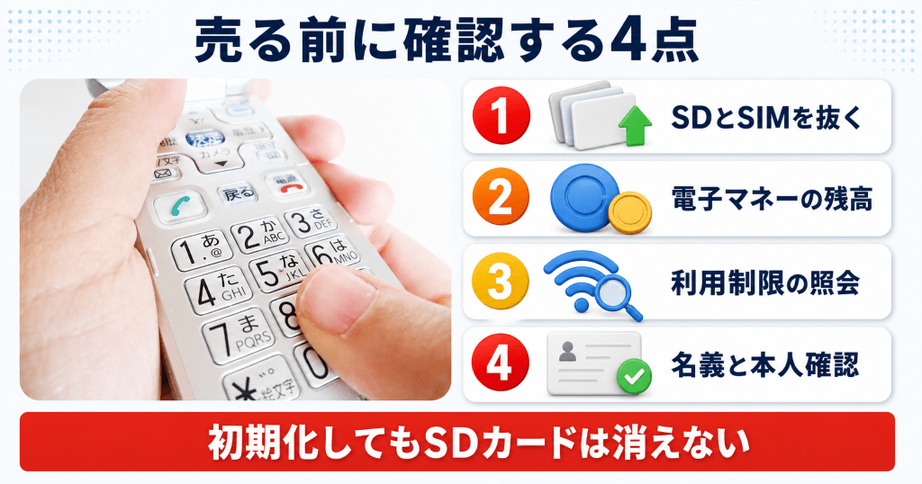ガラケーを売る前に手元で確認しておく項目