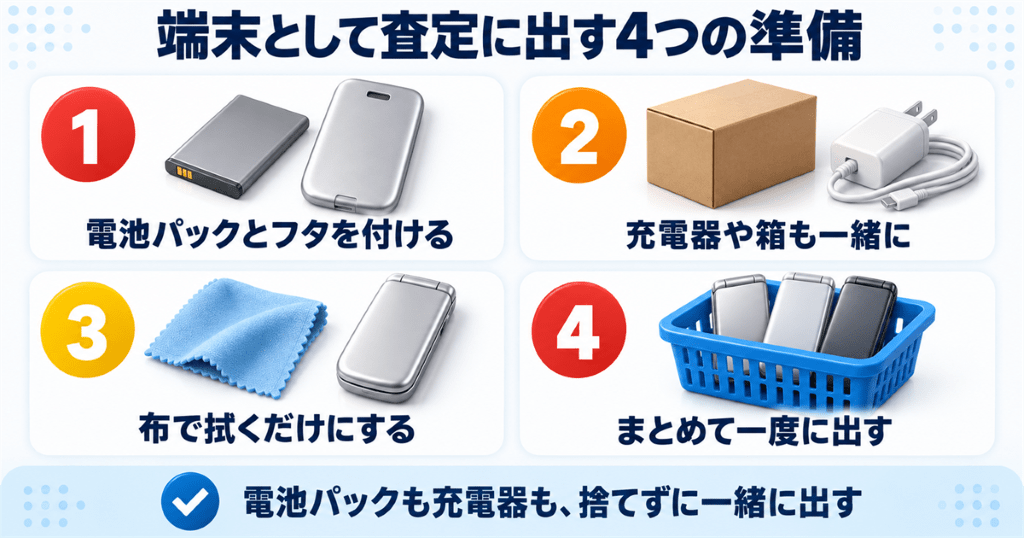 古いガラケーを端末として査定に出す前の4つの準備