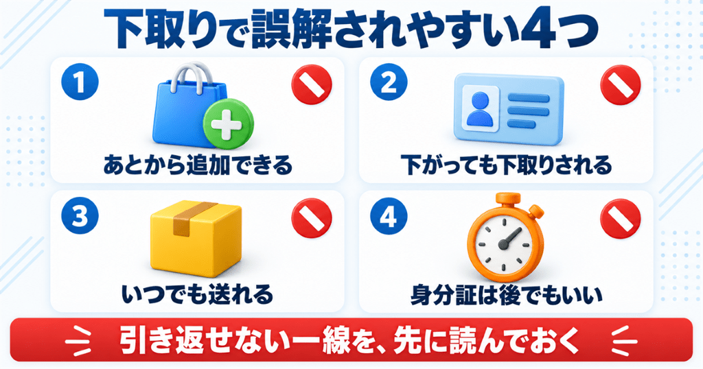 Googleストアの下取りで誤解されやすい4つの条件を整理した図
