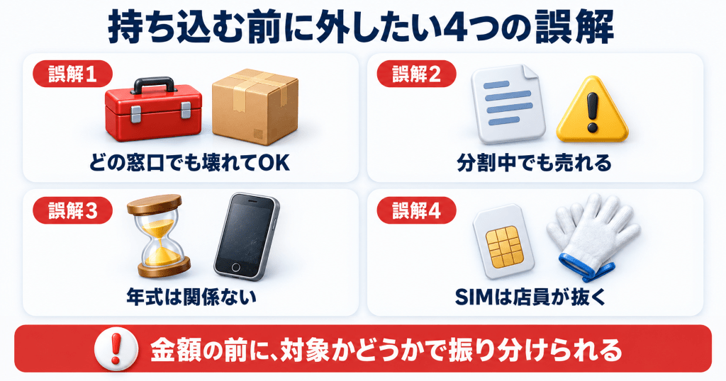 ハードオフのiPhone買取でよくある4つの誤解と実際の扱い