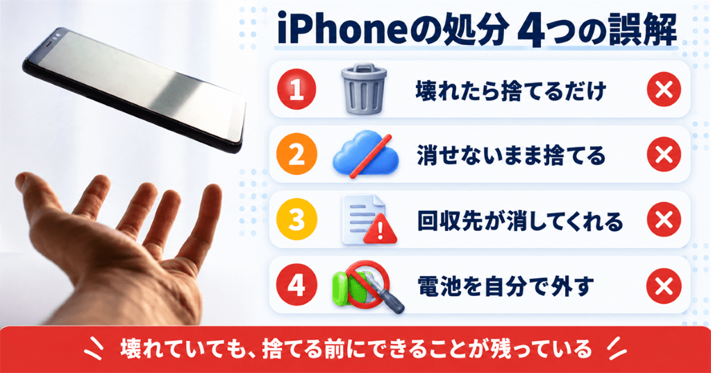 iPhoneを処分するときによくある4つの誤解