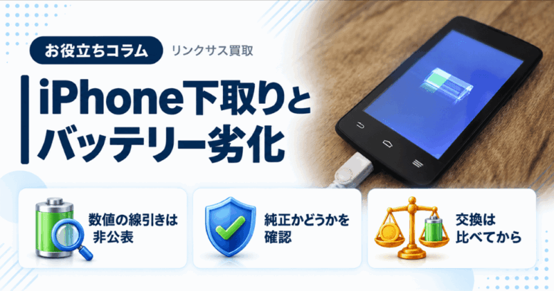 iPhone下取りのバッテリー劣化｜数値基準はなく純正かが分かれ目