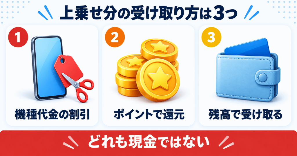 iPhone下取りキャンペーンで上乗せ分を受け取る3つの形