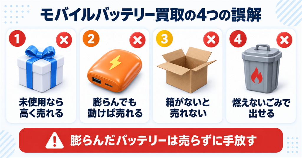 モバイルバッテリーを売るときによくある4つの誤解