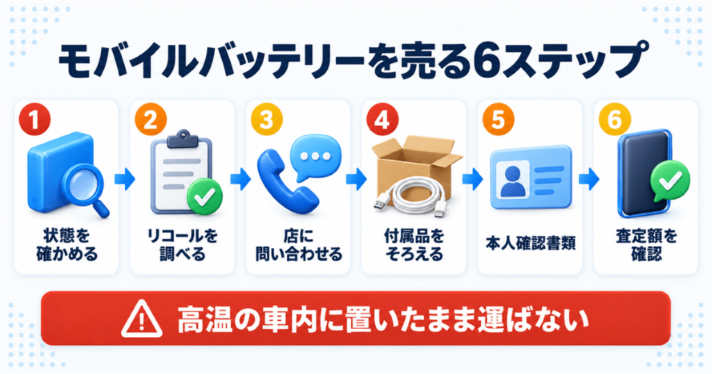 モバイルバッテリーを売るまでの流れと当日の持ち物