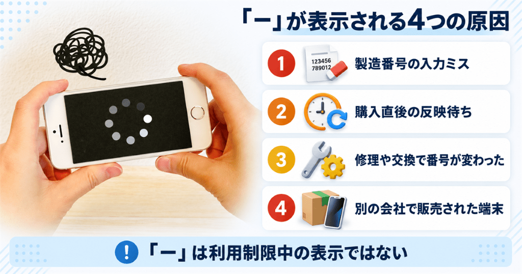 ネットワーク利用制限の照会で「－」が表示される4つの原因