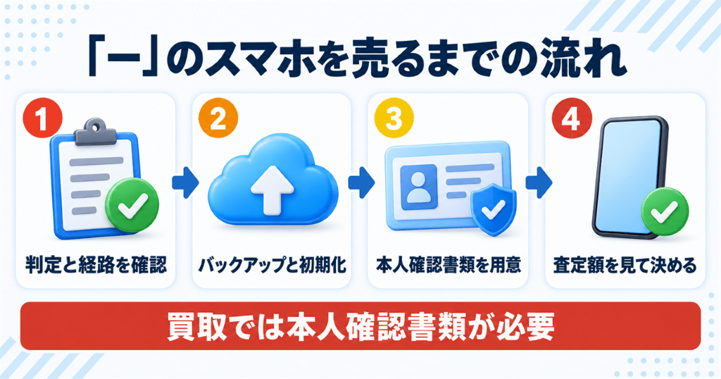 ネットワーク利用制限が「－」のスマホを売るまでの流れと持ち物