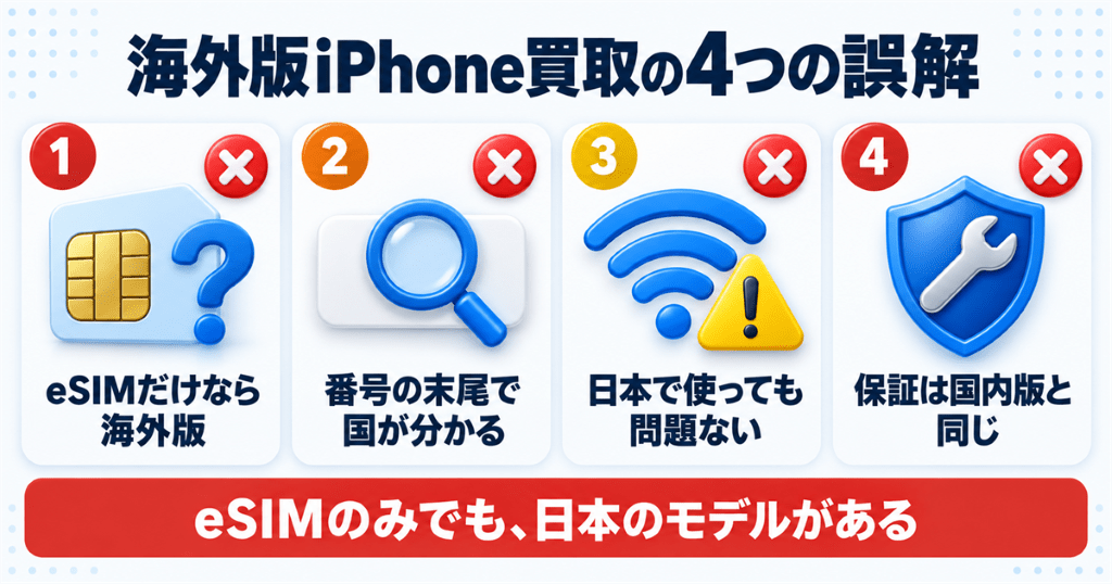 海外版iPhoneの買取でよくある4つの誤解