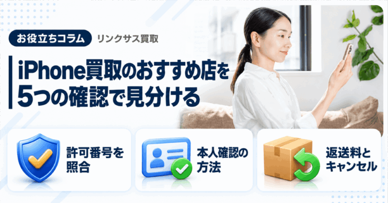 iPhone買取のおすすめ店を見分ける5点｜許可番号と返送料の確認