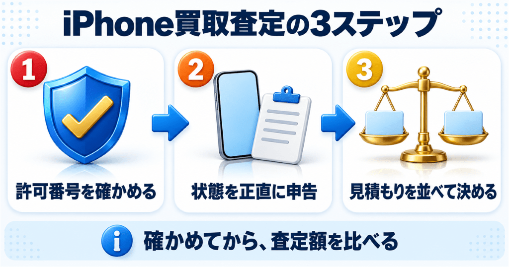 リンクサス買取でiPhoneの査定を申し込む3ステップ
