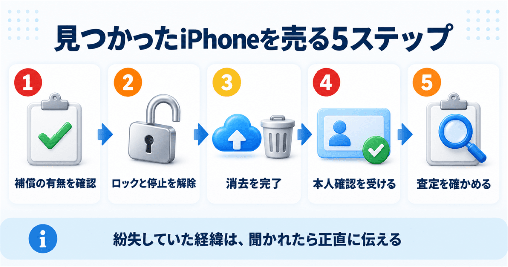 見つかったiPhoneを買取に出すまでの流れ
