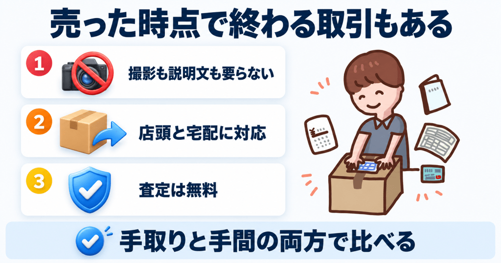 箱に詰めて送るだけで終わる宅配買取のイメージ