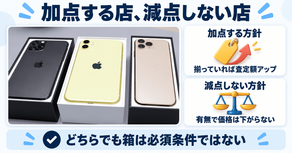 買取でiPhoneの箱が加点になる店とならない店