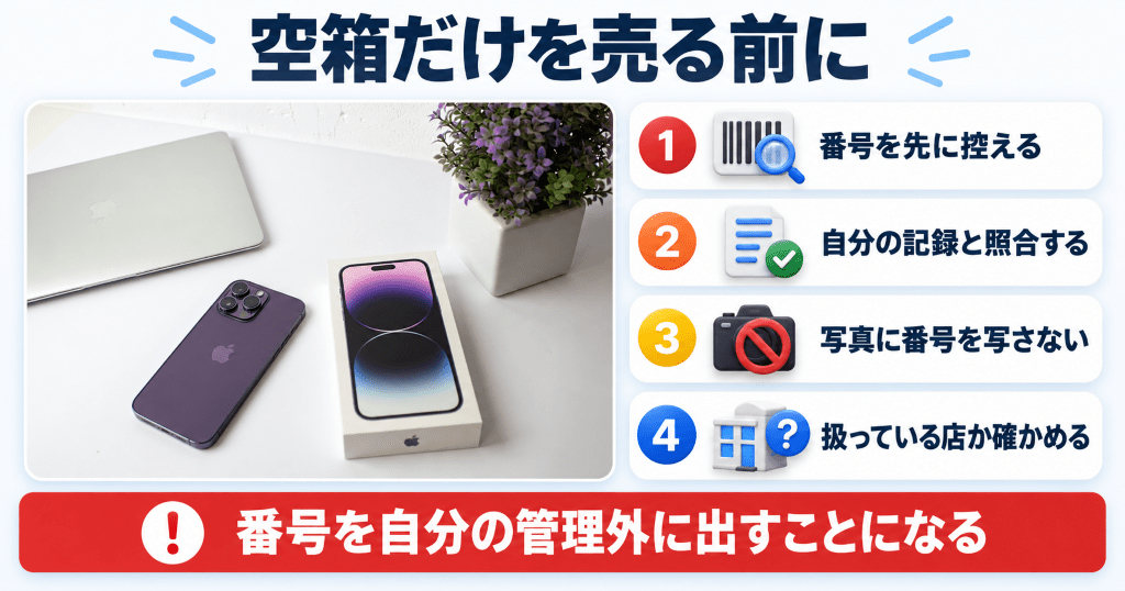 iPhoneの空箱だけを売るときの注意点