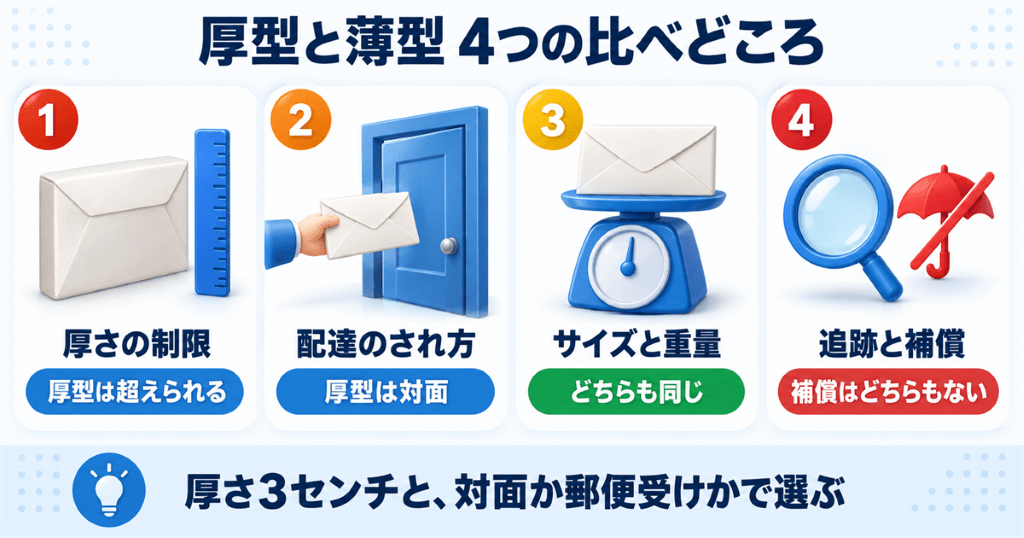レターパックプラスとライトの違いを整理した図