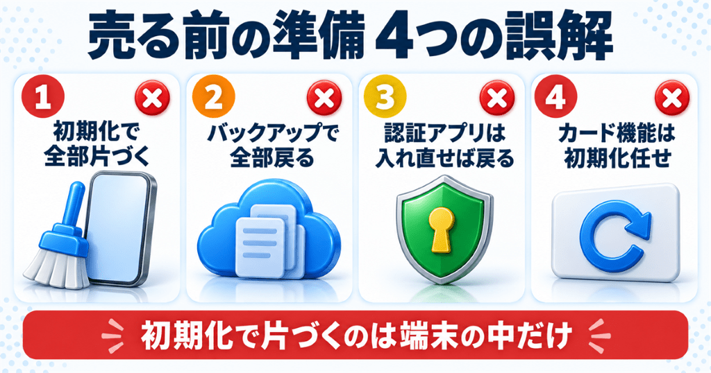 スマホを売る前の準備でよくある4つの誤解