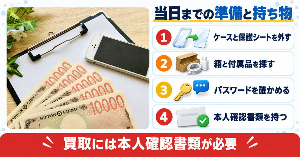 スマホを売る当日までに済ませる準備と持ち物
