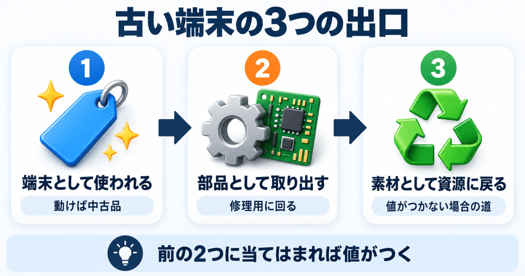10年前の古いスマホにも値がつく仕組み