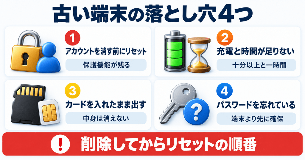 古いスマホを売るときの落とし穴4つ