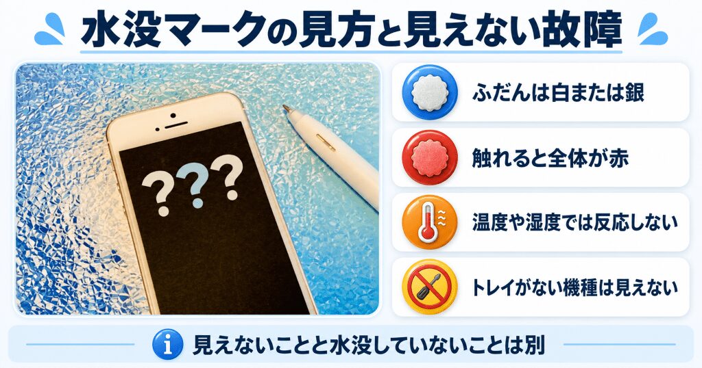 iPhoneの水没マーク（液体浸入インジケータ）の見方と保証の扱い