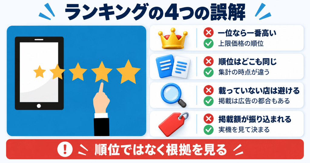 スマホ買取の高額ランキングをめぐる4つの誤解